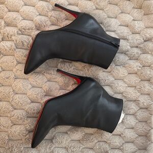 Christian Louboutin Black and Red Heeled Boots